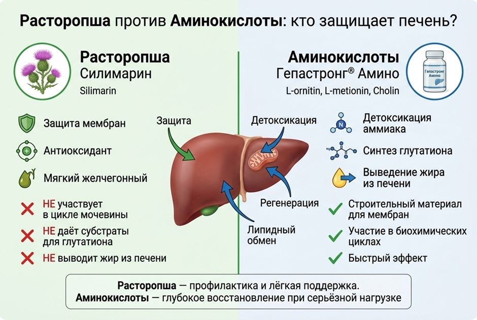 Аминокислоты против расторопши